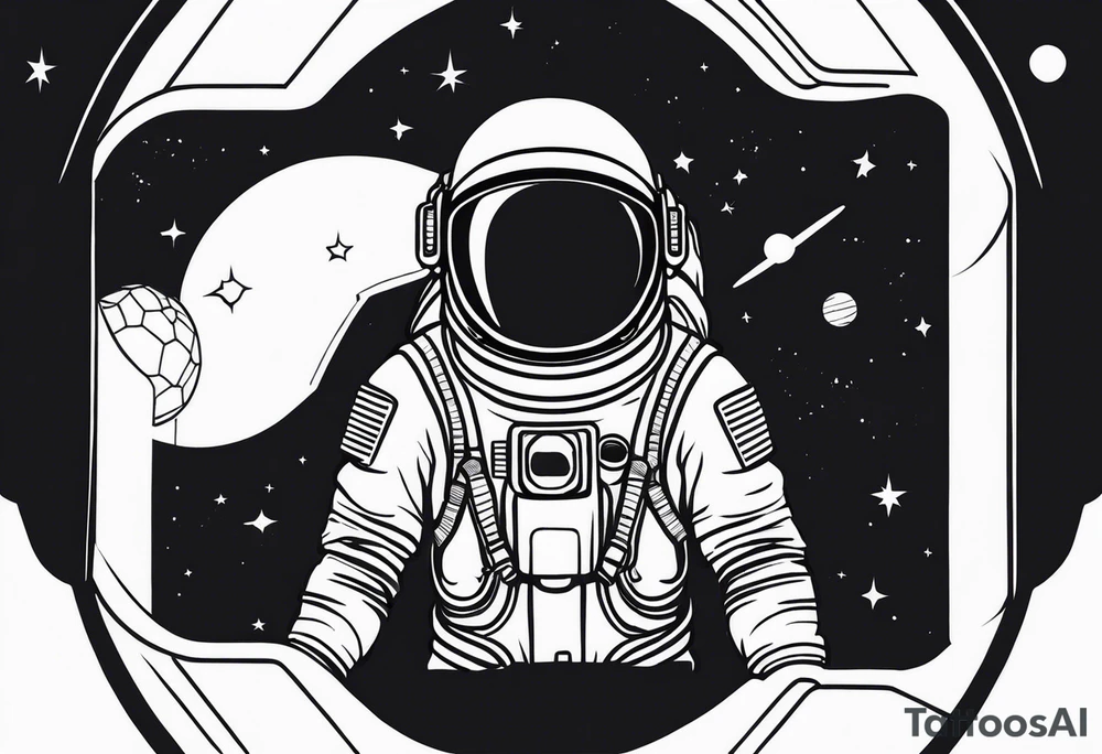 astronaut in space tattoo idea