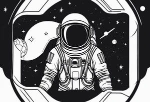 astronaut in space tattoo idea