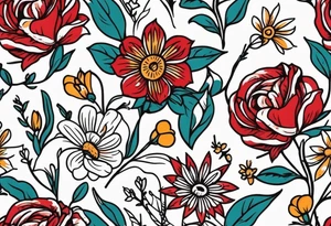 salty

vintage flowers
old school vintage simple traditional design 



bold color simple tattoo idea
