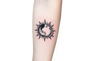 sun and dragonmoon in constellation tattoo idea