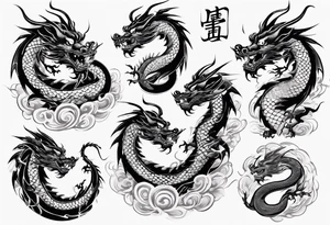 Chinese dragon with scales tattoo idea