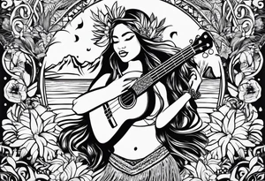 vahine dance with ukulele tattoo idea