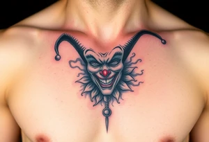 jester in a fog of smoke tattoo idea