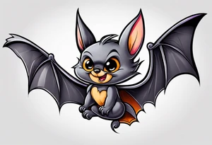 cartoon bat in style of disney tattoo idea