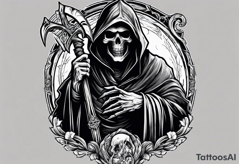 Grim reaper holding a ice tattoo idea