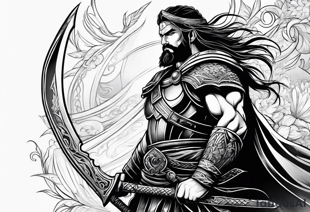 brave and powerful warrior tattoo idea