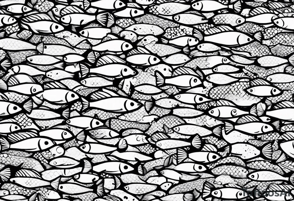 Shoal of tiny fish tattoo idea