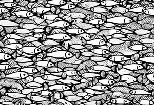 Shoal of tiny fish tattoo idea