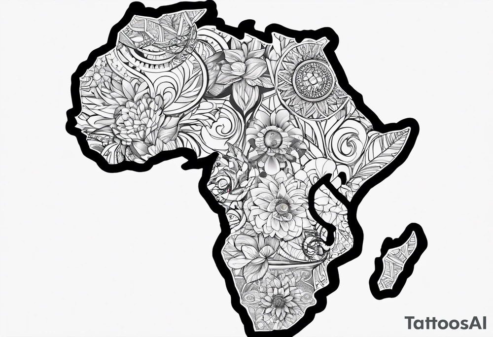 Africa continent tattoo idea