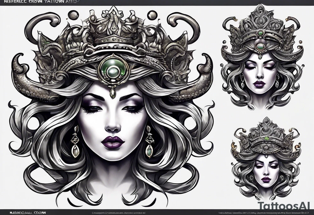 medusa crown tattoo idea