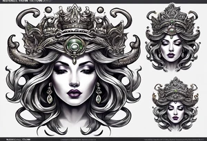 medusa crown tattoo idea