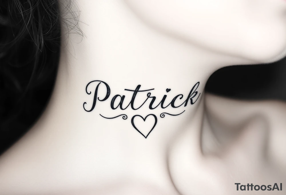 The name Patrick with a heart at the end tattoo idea