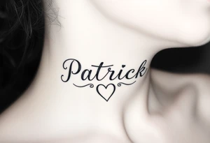 The name Patrick with a heart at the end tattoo idea