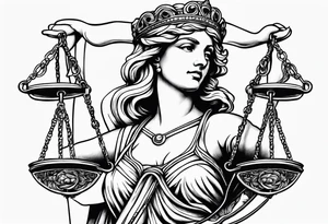 Themis holding the scales of justice tattoo idea