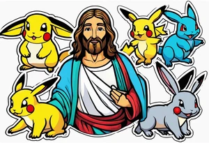 Jesus as a pokemon tattoo idea