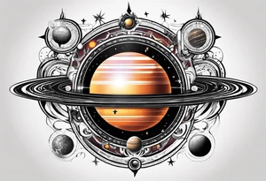 Man solar planet space tattoo idea