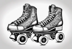 Pair of new school rollerskates tattoo idea