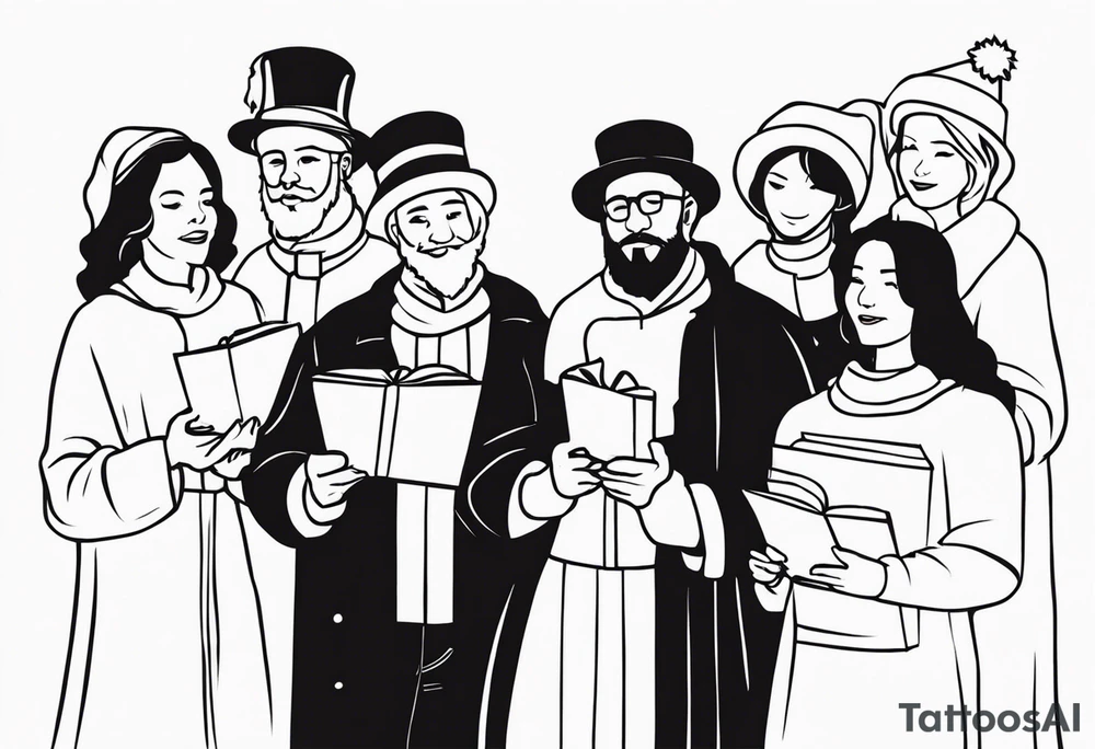 christmas carolers tattoo idea
