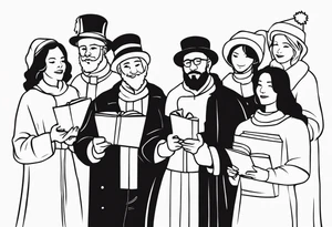 christmas carolers tattoo idea