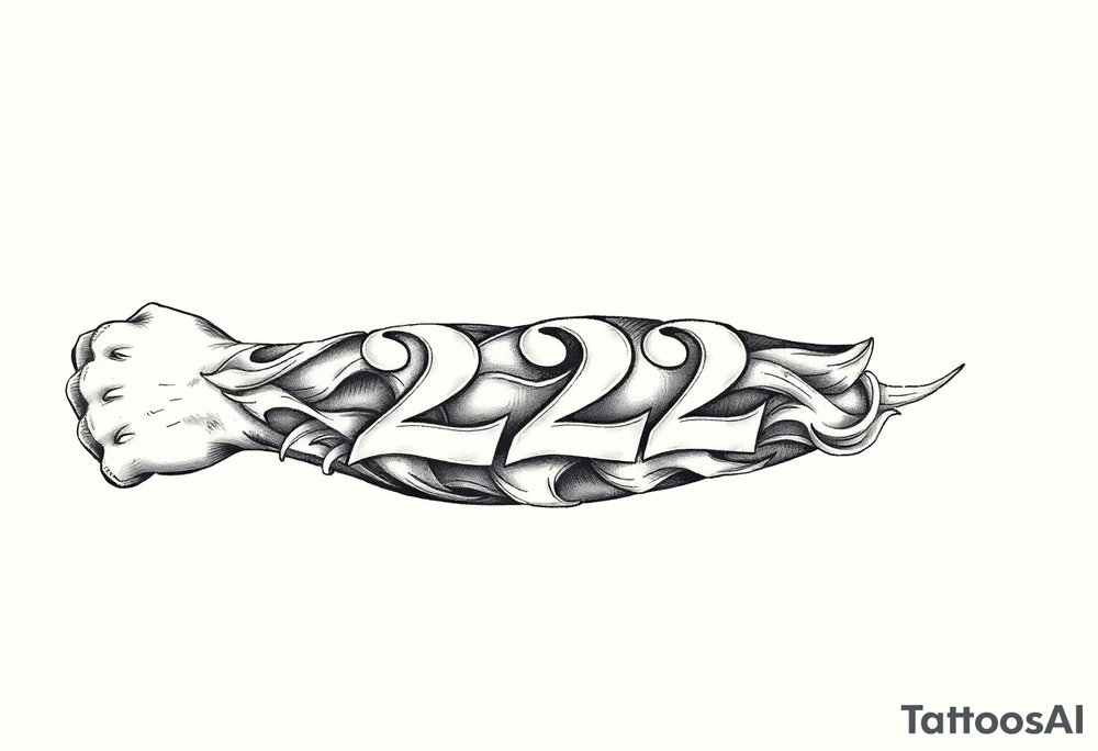 number 222 tattoo idea