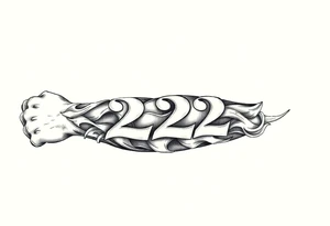 number 222 tattoo idea