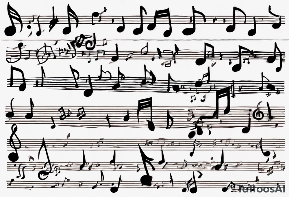 Music sheet linesand one of the lines says Dream Out Loud, and musical notes that go up the arm. tattoo idea