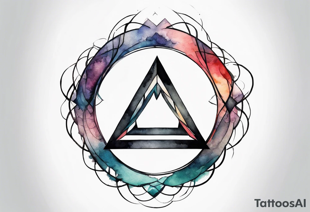 letter delta inside a chain circle, subtle, womanly, simplistic tattoo idea