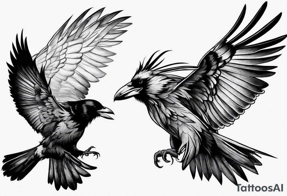 3 Flying Crows tattoo idea