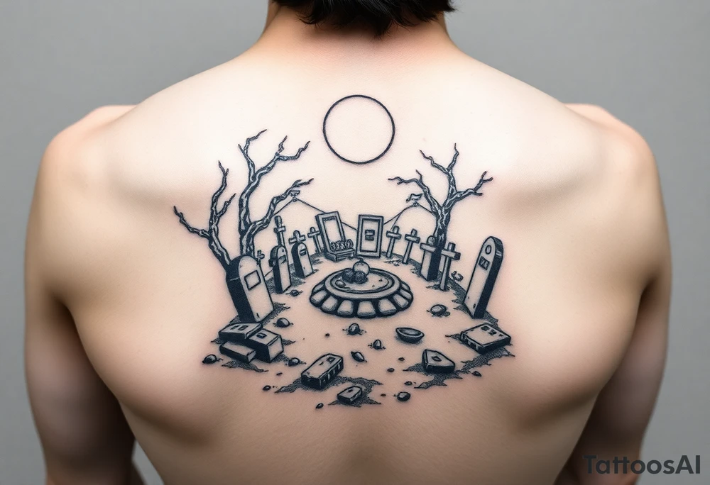 picnic at a graveyard tattoo idea