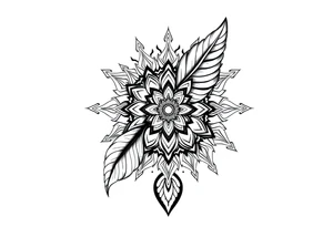 spiritual feather indian mandala shaman tattoo idea