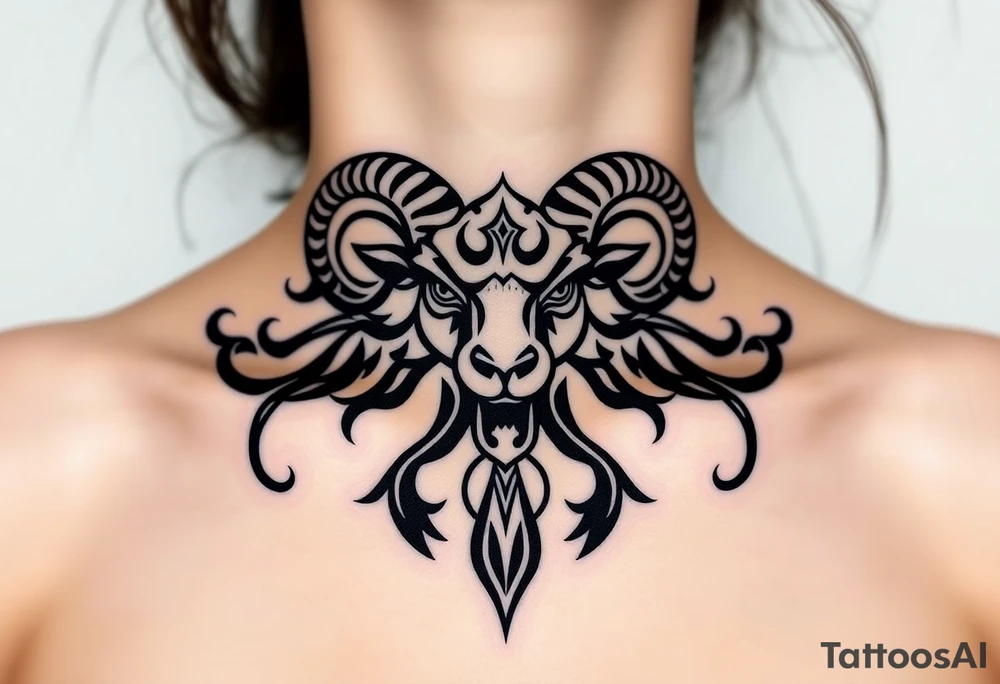 A  snarling as a sheep  mystical creature tattoo idea