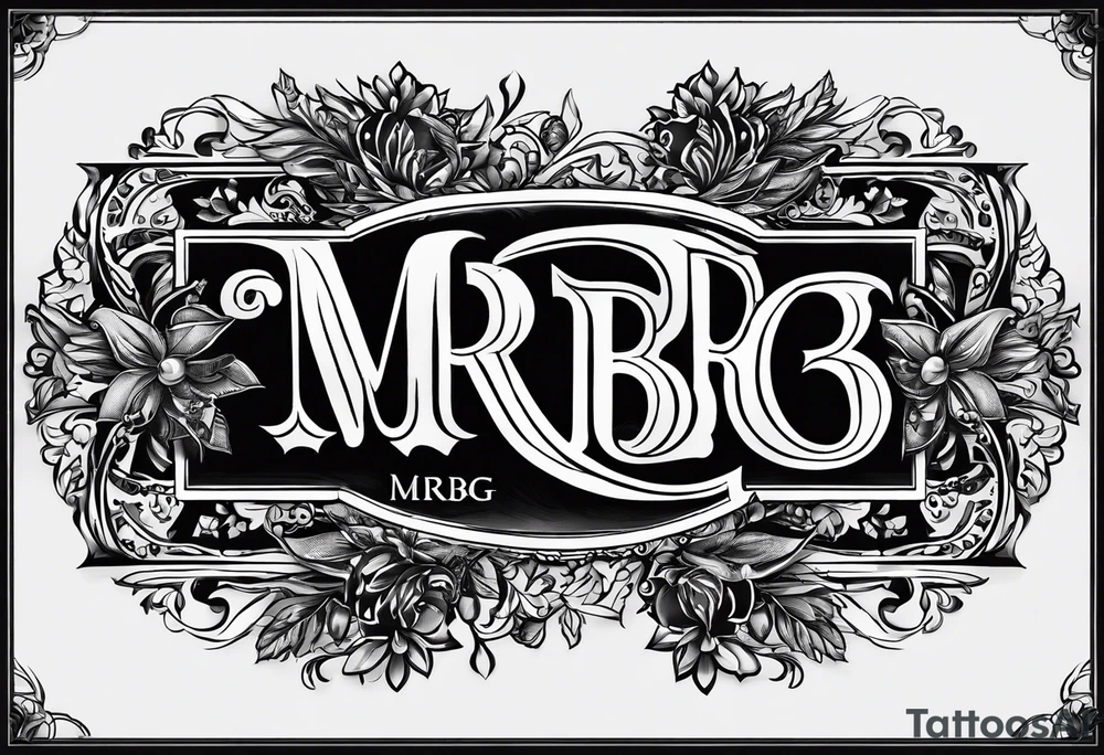 letters: "MRBG" underlined, equally separated
simple, clear, plain, unadorned, no background tattoo idea