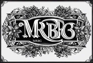letters: "MRBG" underlined, equally separated
simple, clear, plain, unadorned, no background tattoo idea
