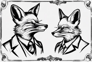 a fox moking a ciggarte and holding a gun tattoo idea