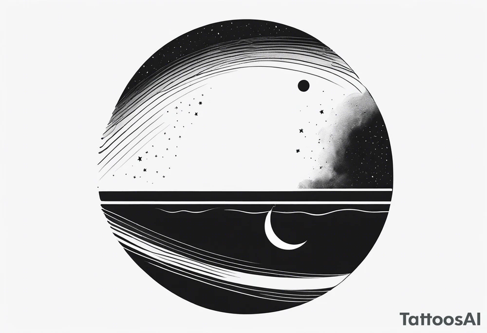 something with the moon and ocean very small half moon maximum 4cms
in a straight line tattoo idea