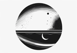 something with the moon and ocean very small half moon maximum 4cms
in a straight line tattoo idea
