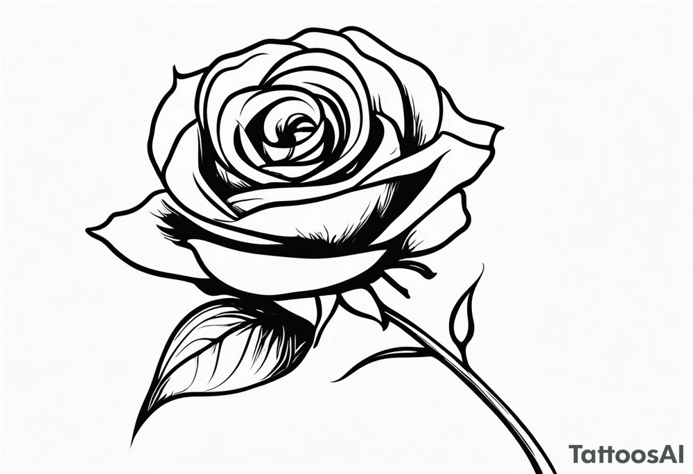 long stem spanish rose in mouth tattoo idea