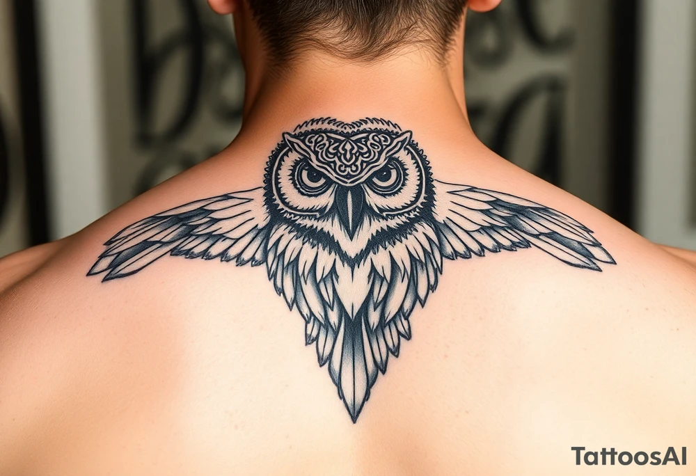 Masked owl tattoo idea