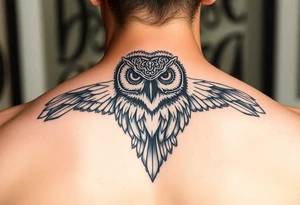 Masked owl tattoo idea
