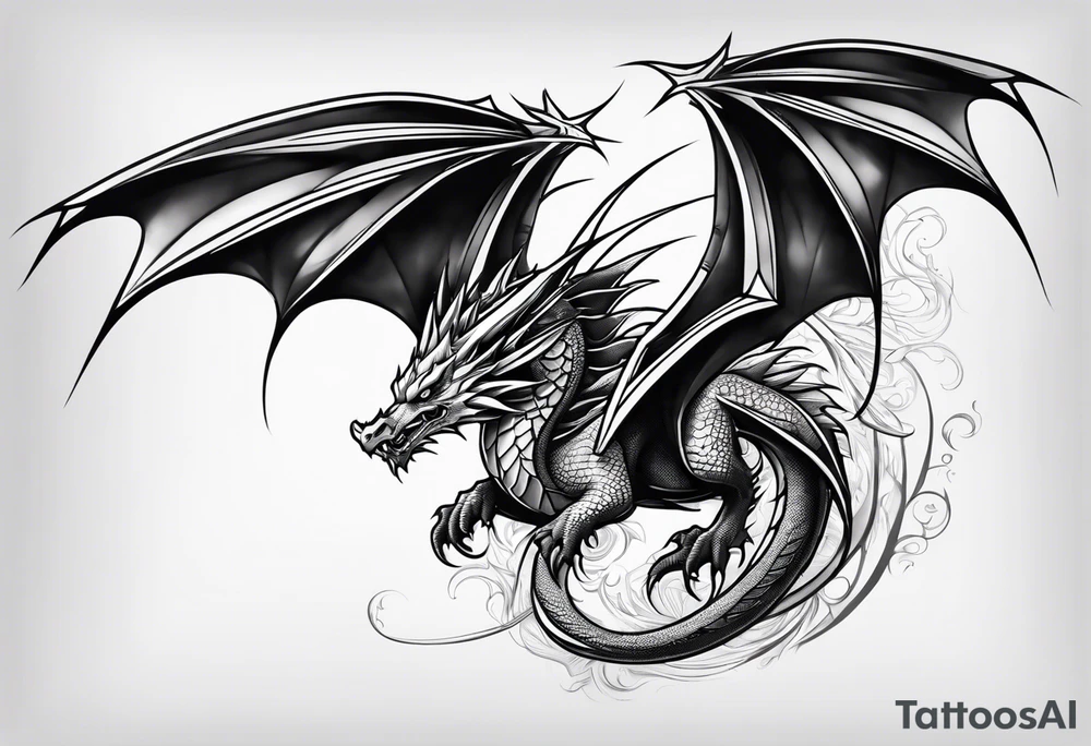 Dragon flying tattoo idea