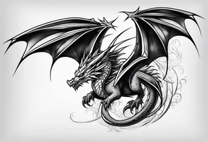 Dragon flying tattoo idea