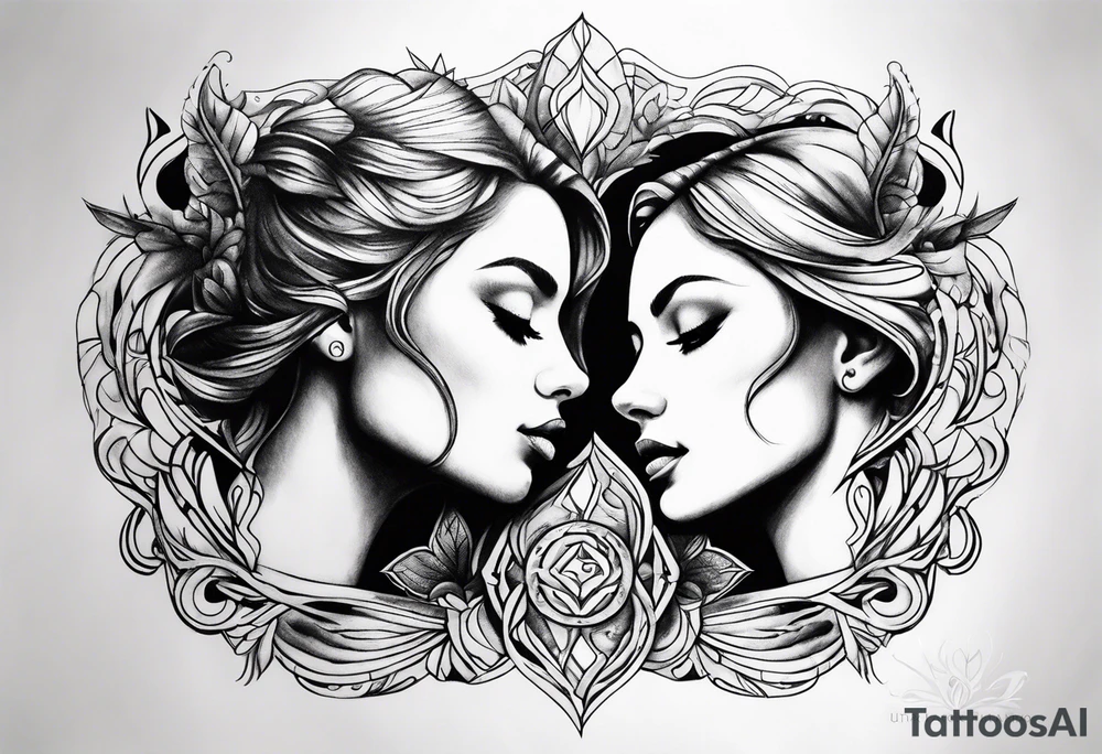 twin flames tattoo idea