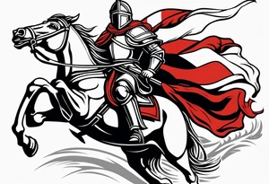 flag of saint george in wind crusade tattoo idea