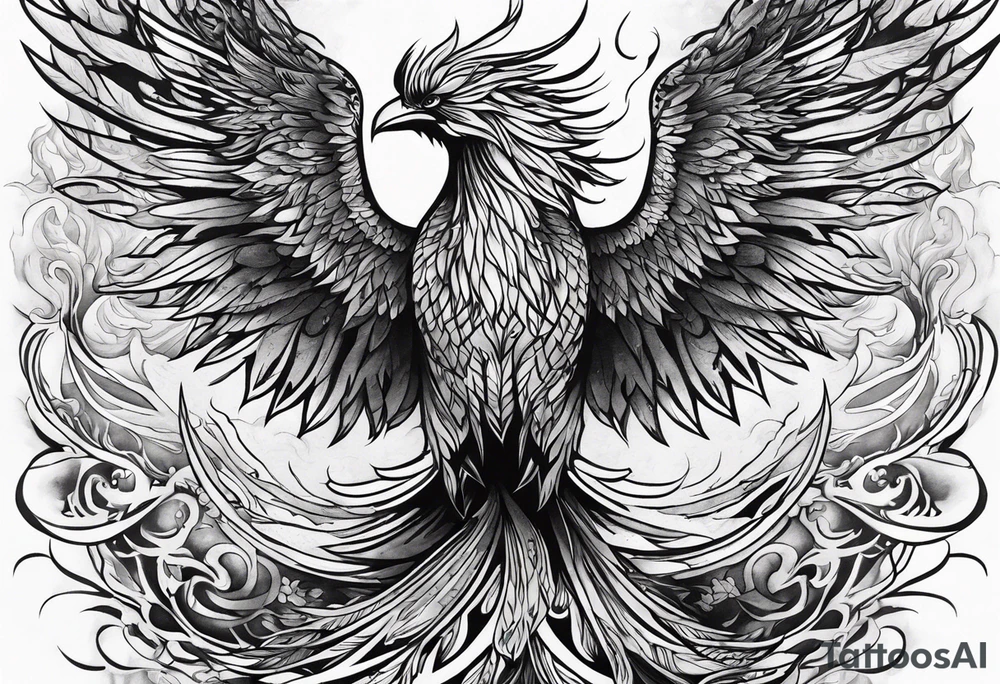 Phoenix rising from the ashes tattoo idea