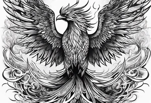 Phoenix rising from the ashes tattoo idea