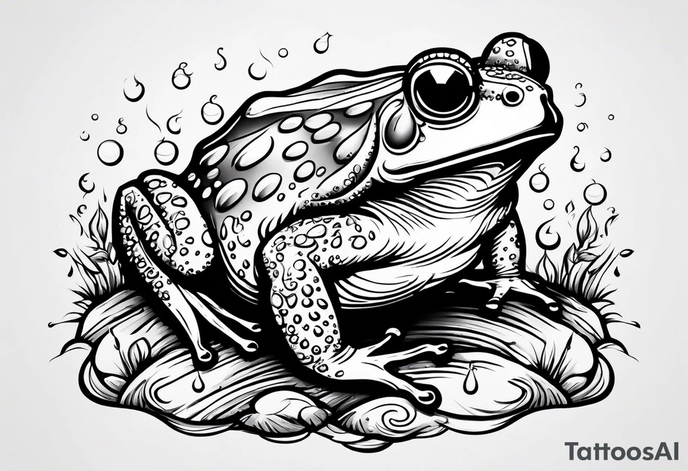 A toad in a thunderstorm tattoo idea