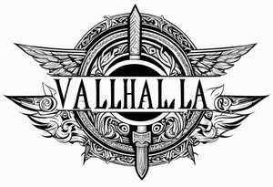 Valhalla sword shield tattoo idea