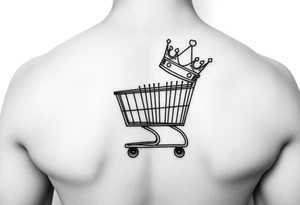 A small shopping cart with a princess crown 
On the side tattoo idea