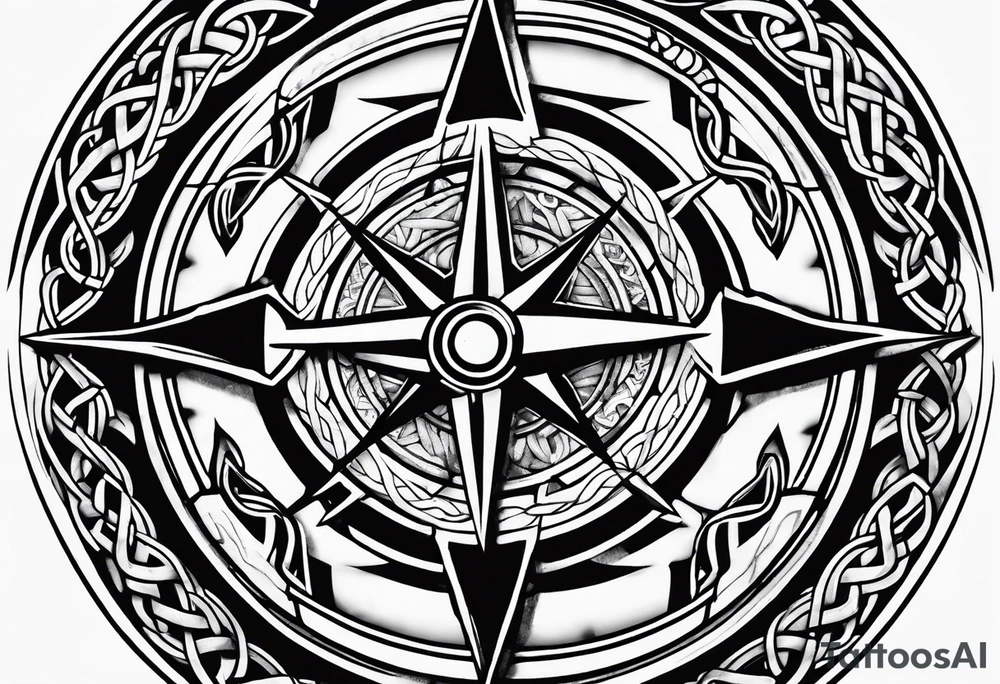Celtic, forearm, half sleeve, anchor, compass tattoo idea