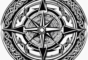 Celtic, forearm, half sleeve, anchor, compass tattoo idea